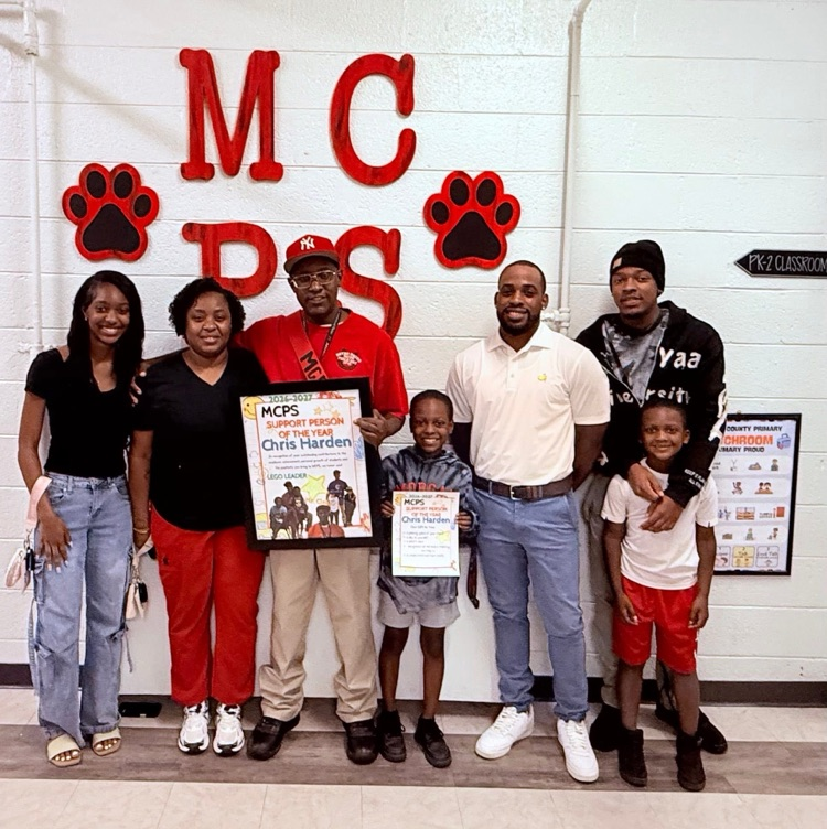 support person of the year, Mr. Chris Harden, with his family