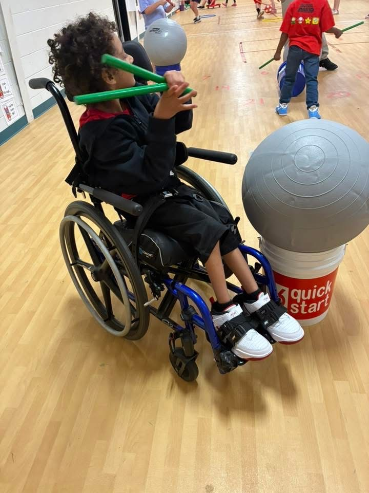 Students enjoyed cardio drumming in PE.