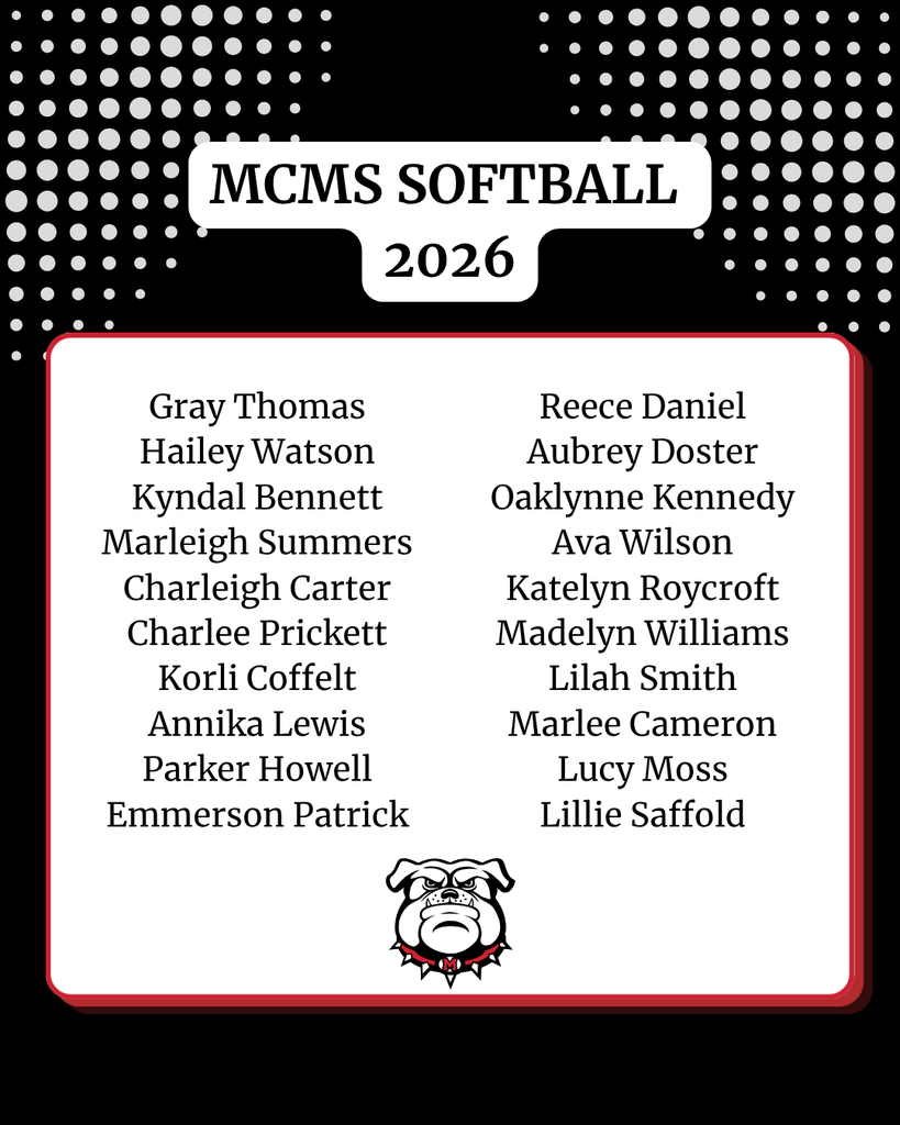 MCMS 2026 Softball Roster