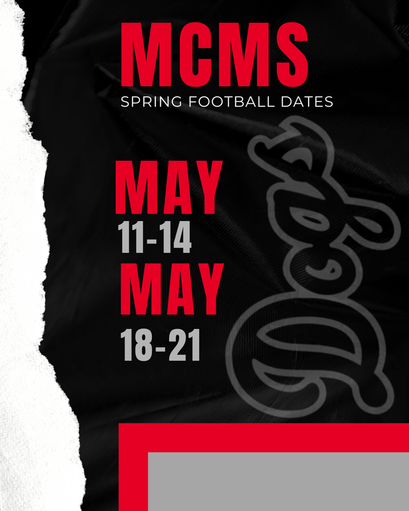 MCMS Spring Football Dates