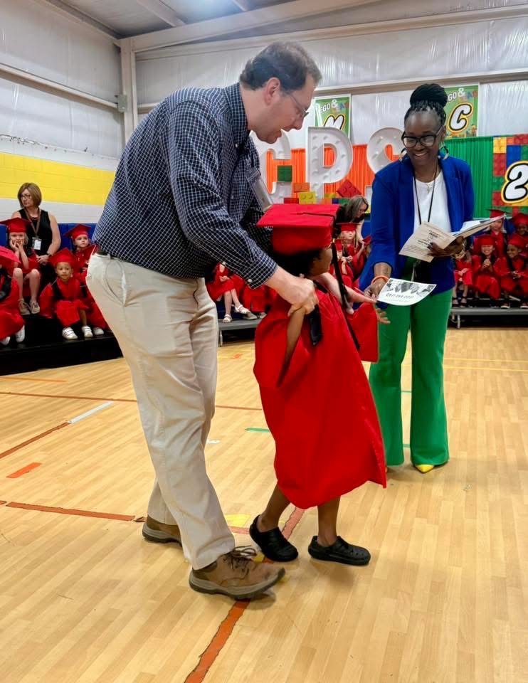 Pre-K celebrated the end of the school year with a ceremony for students. 