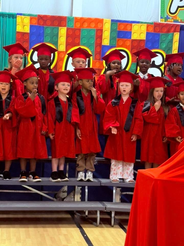 Pre-K celebrated the end of the school year with a ceremony for students. 