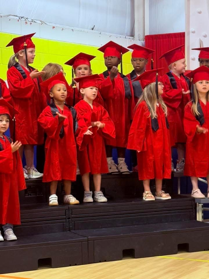 Pre-K celebrated the end of the school year with a ceremony for students. 