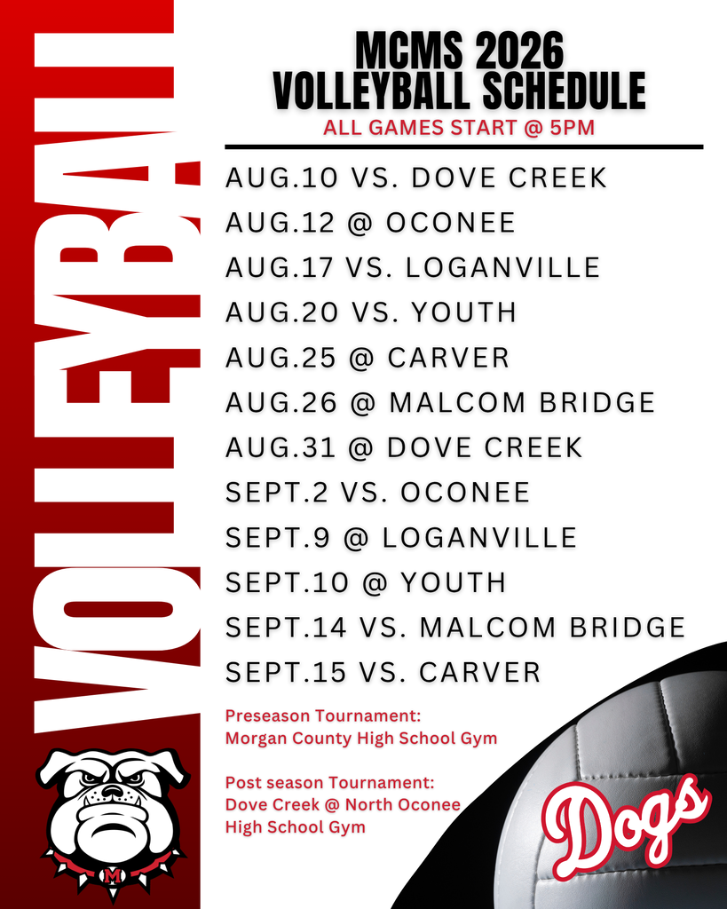MCMS Volleyball schedule