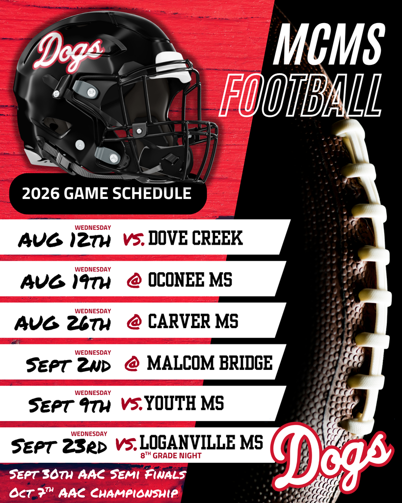 MCMS Football Schedule
