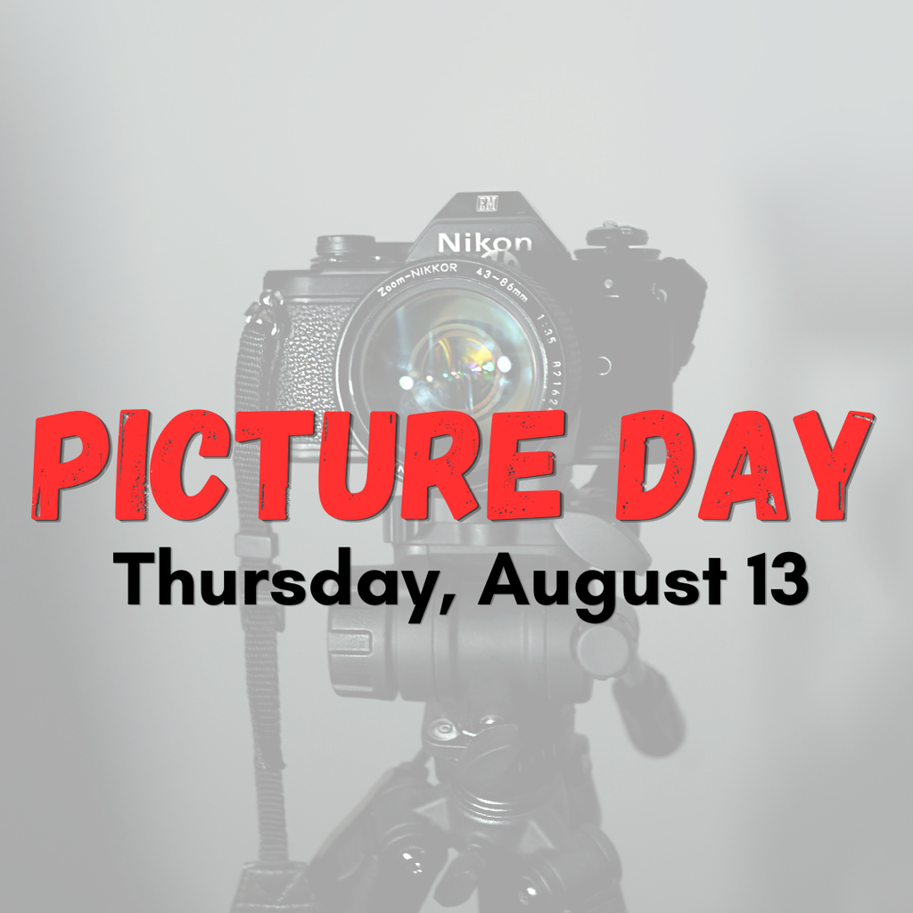 image of a camera advertising picture day for August 13