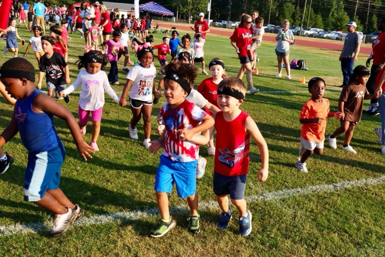 Teachers and students participated in the Fun Run.