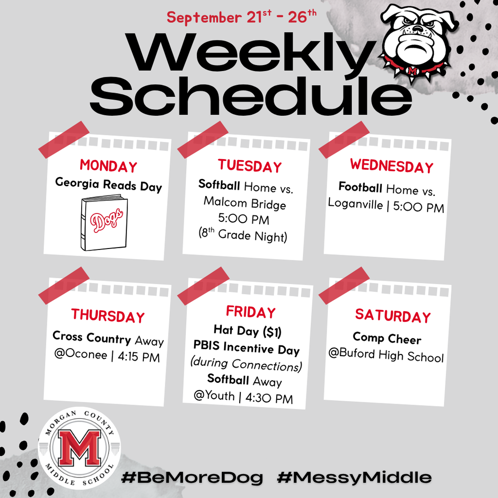 Weekly Schedule September 21-26
