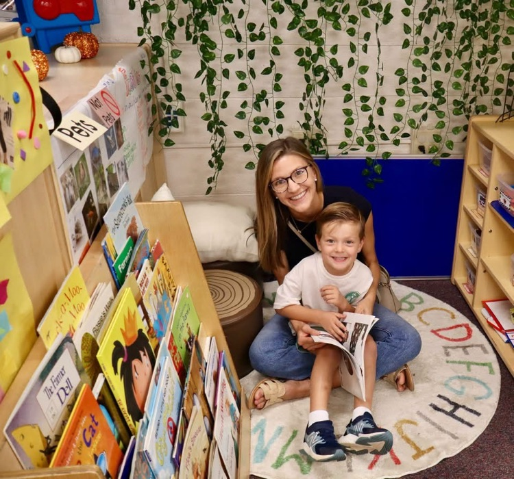 pre-k parents came to play in centers with their child.