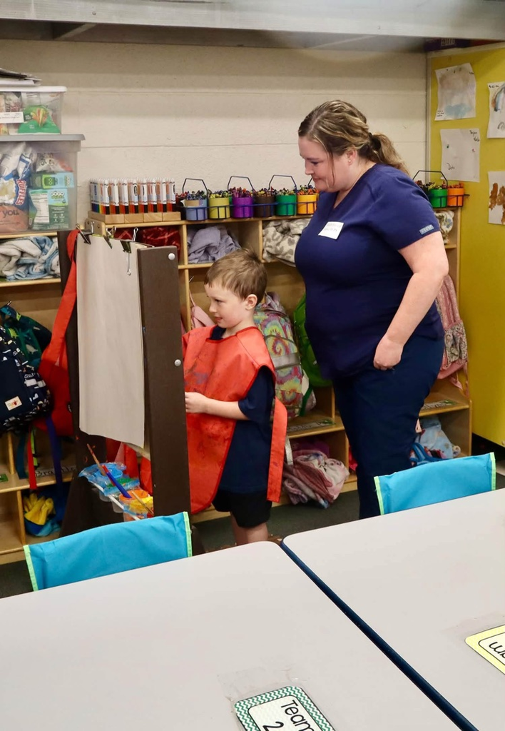 pre-k parents came to play in centers with their child.