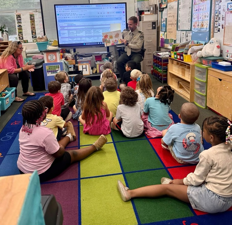 pre-k had a guest reader visit their classroom to celebrate GA Pre-K Week.