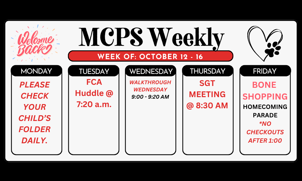 mcps weekly info
