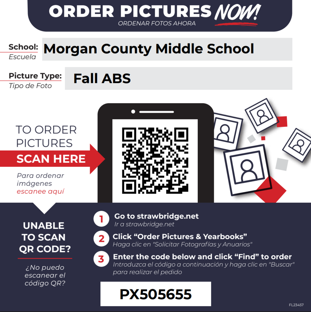 Order your MCMS Fall Retake school pictures. Go to strawbridge.net. Click "Order pictures & yearbooks". Enter the code PX505655 and click "Find" to order.