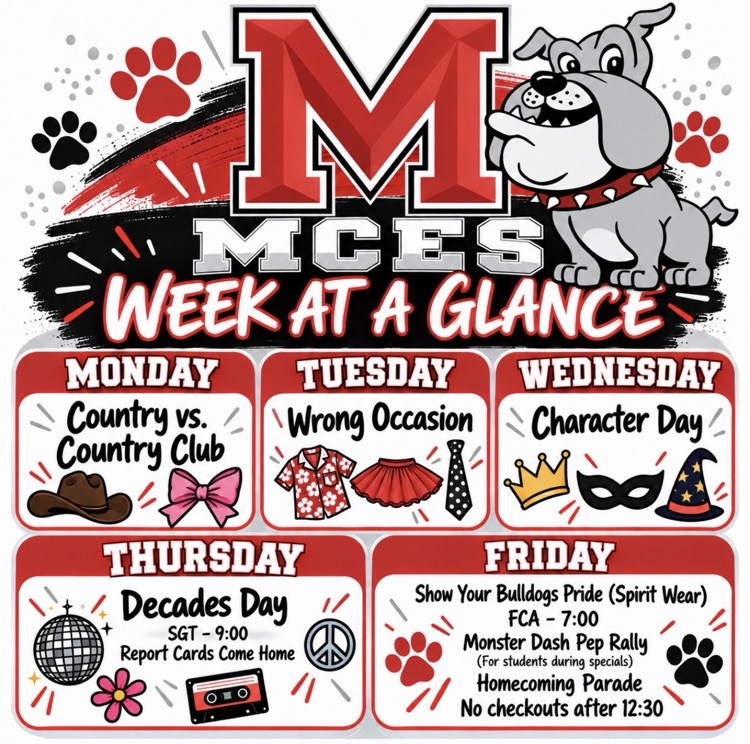 🐾MCES week at a glance 🐾
