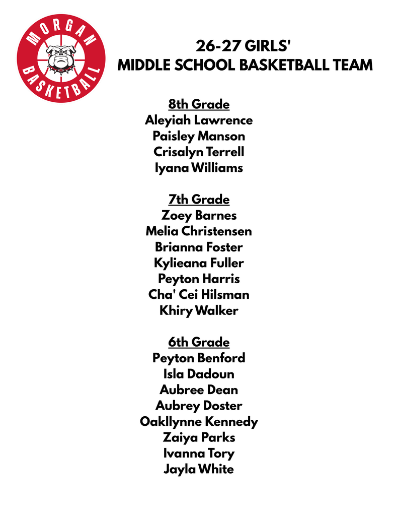 26-27 Girls Basketball Team