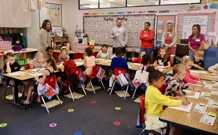 Parents attended Walk-Through Wednesday to watch their child during a Fundations lesson. 
