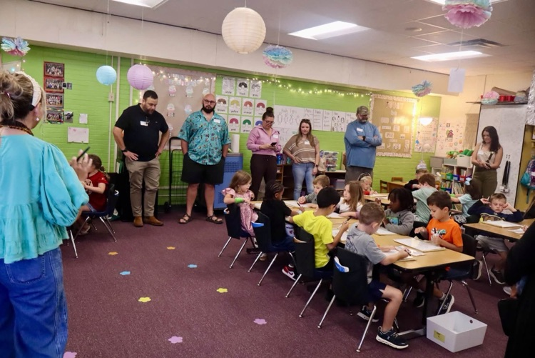 Parents attended Walk-Through Wednesday to watch their child during a Fundations lesson. 