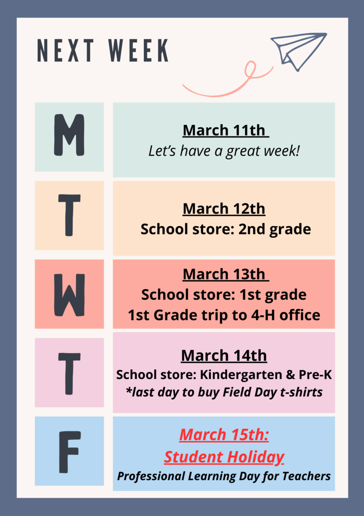 week of March 11 English