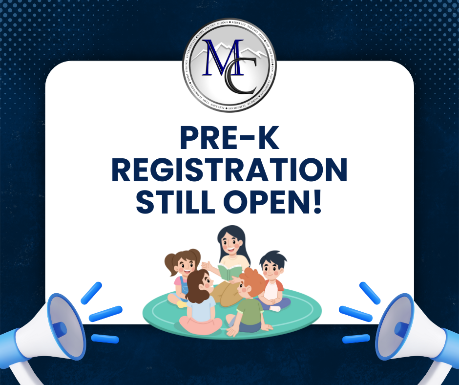 Pre-K sign-up still open! Friendly design with kids, teacher, and logo.