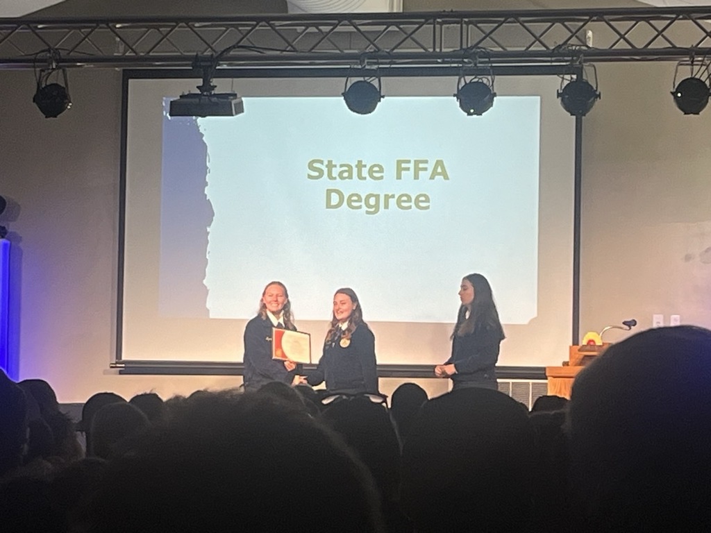MyKenzie Stotler receiving her State FFA Degree