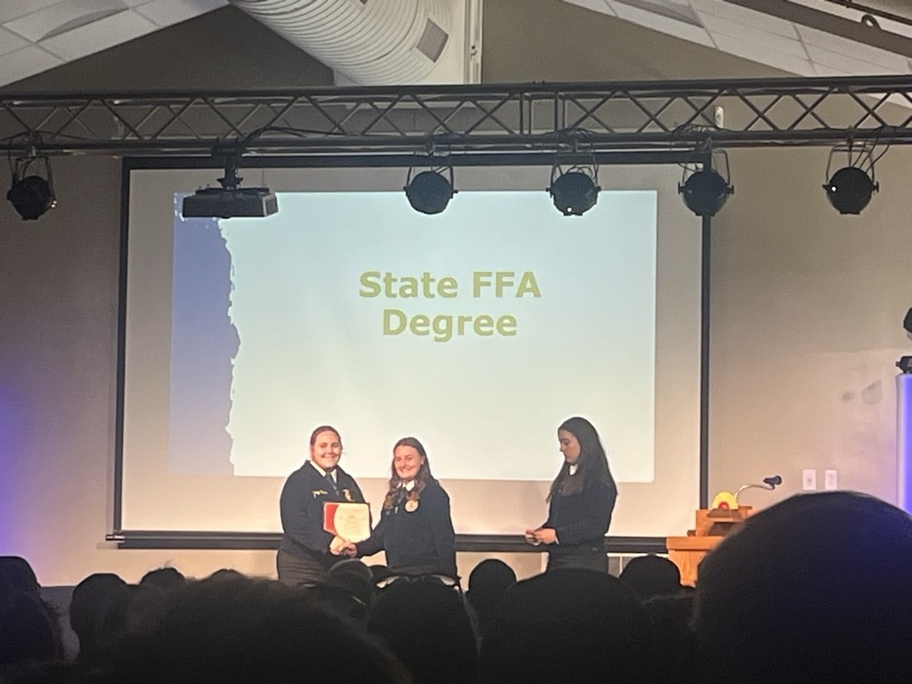 Ashley Crone receiving her State FFA Degree