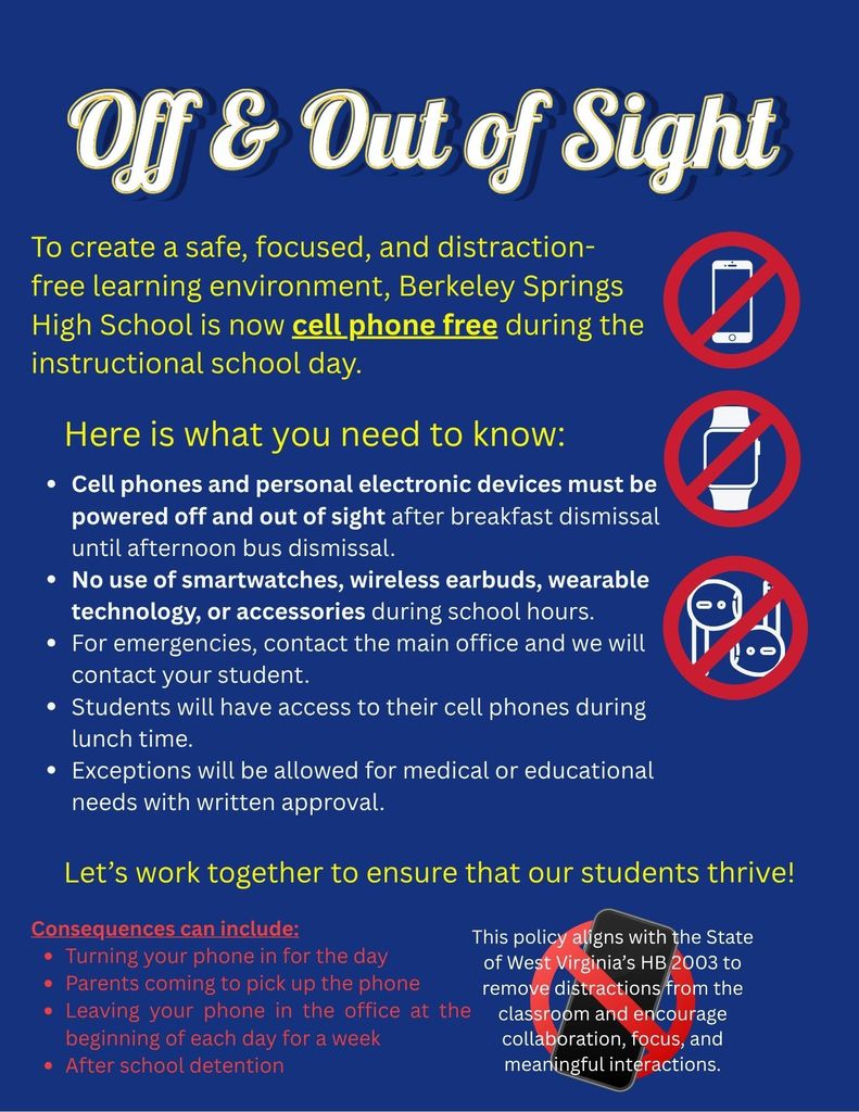 BSHS New Cell Phone Policy