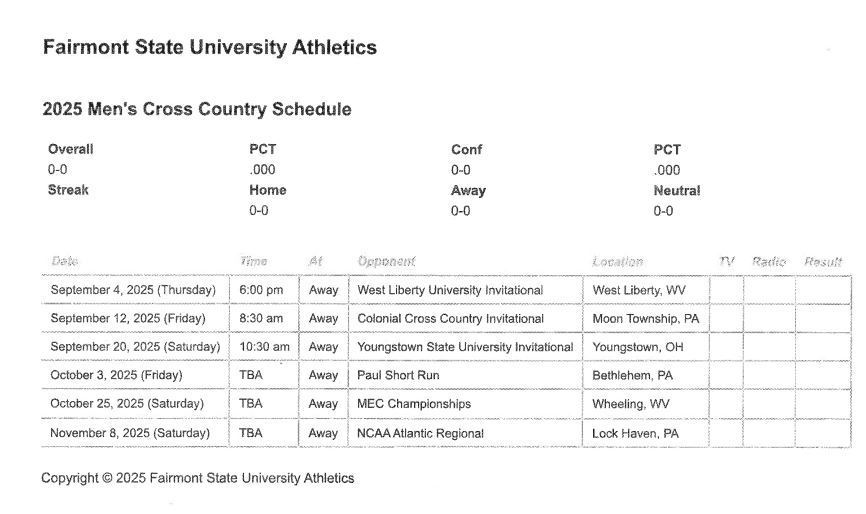 schedule
