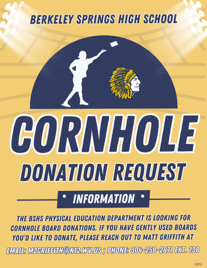 The BSHS Physical Education Department is looking for "Cornhole Board" donations!