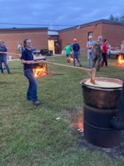 FFA member Vanessa Dick making Apple Butter. 