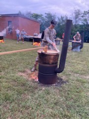 FFA member Joshua Colmus making Apple Butter