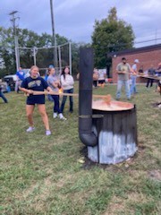 FFA member Mykenzie Stotler making Apple Butter