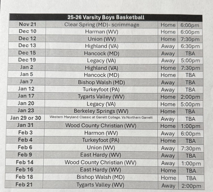 bb schedule 