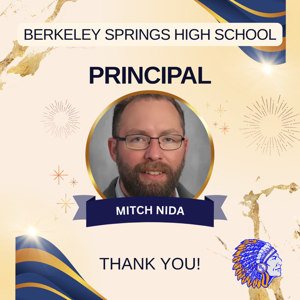 Principal Mitch Nida honored by Berkeley Springs High School.