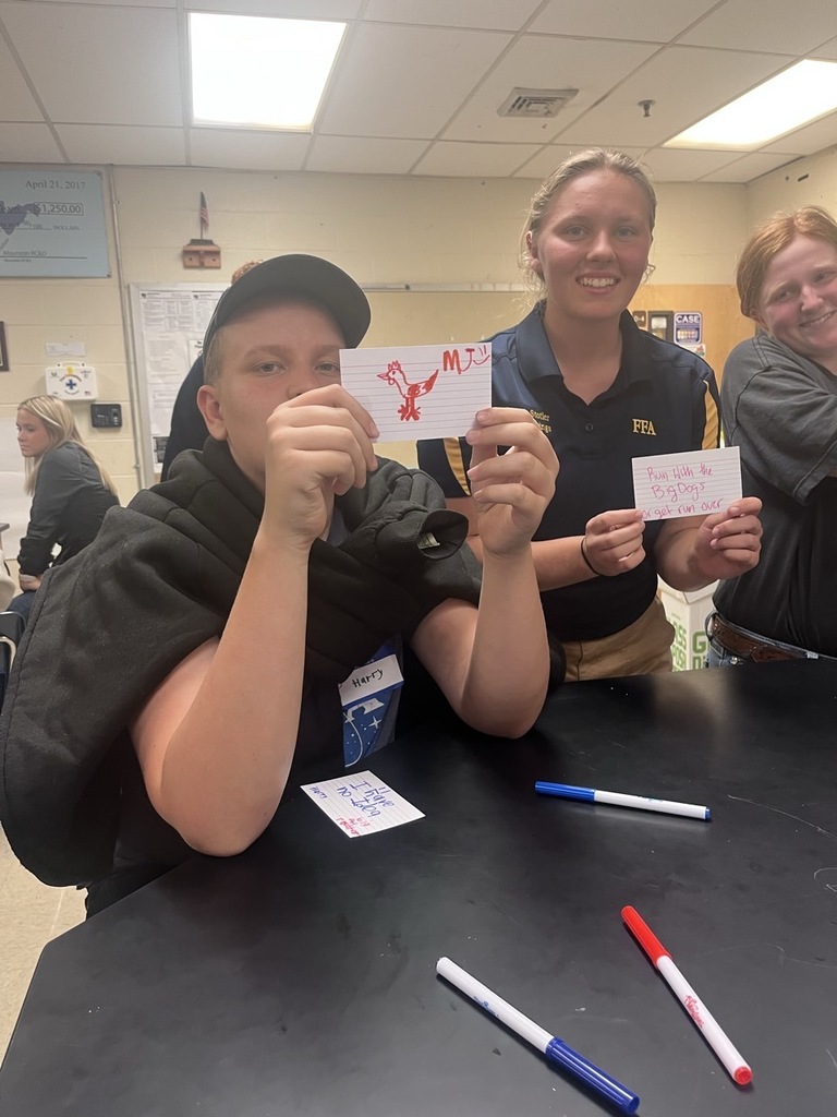 Mykenzie Stotler working with others on group problem solving.