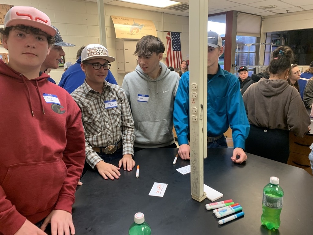 FFA members working on problem solving. 