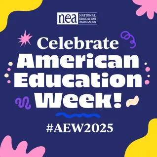 Celebrate American Education Week graphic with NEA logo