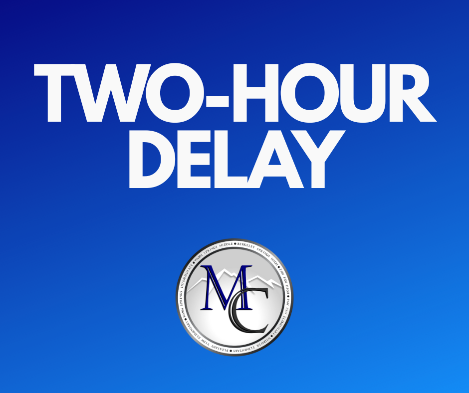 Blue graphic reading ‘Two-Hour Delay’ with MCS logo below.