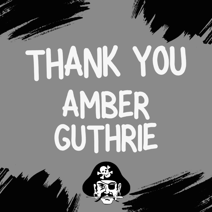 Thank you Amber Guthrie with pirate logo background