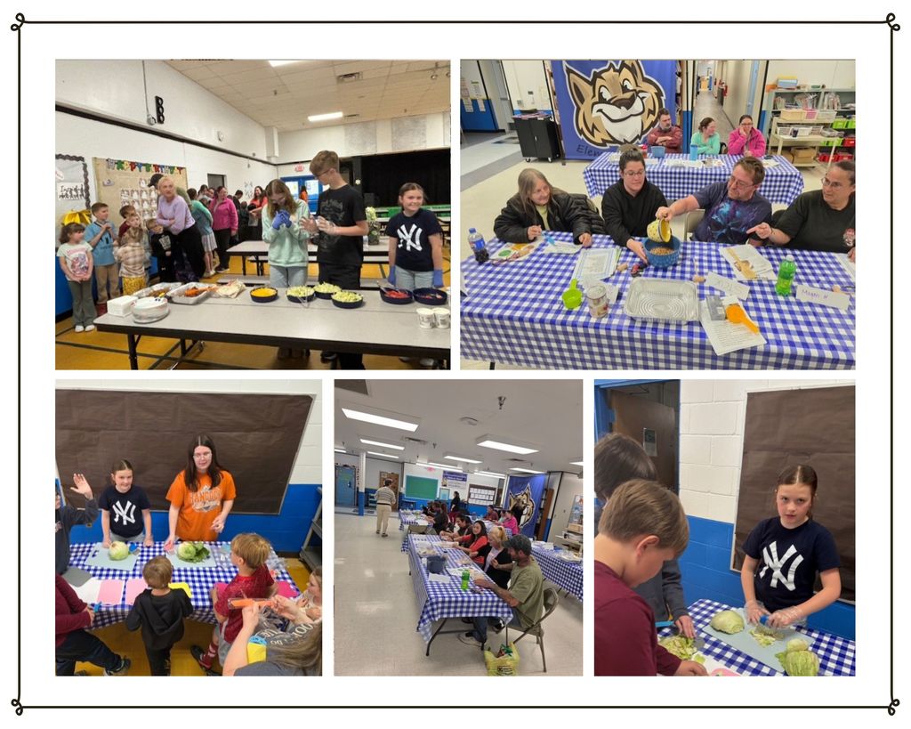 Students from Morgan County Schools are cooking tacos together while their parents make a cherry pretzel parfait. 