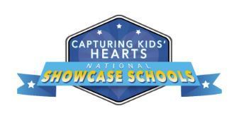 Capturing Kids’ Hearts National Showcase Schools logo with blue shield, stars, and banner, representing recognition for schools demonstrating strong relationship-building and positive school culture.