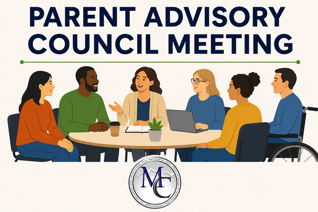 Parent Advisory Council meeting with diverse group and school logo