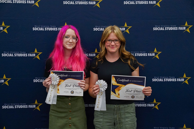 Corali Johnson and Kendall Risinger placed 3rd at the WV State Social Studies Fair in the Economics Group Category