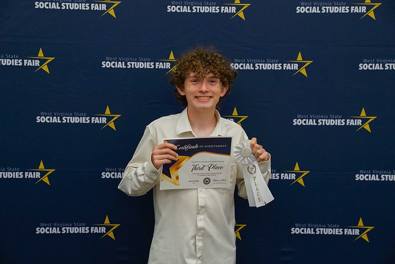 Joshua Lucas placed 3rd at the WV State Social Studies Fair in the Geography Individual category.