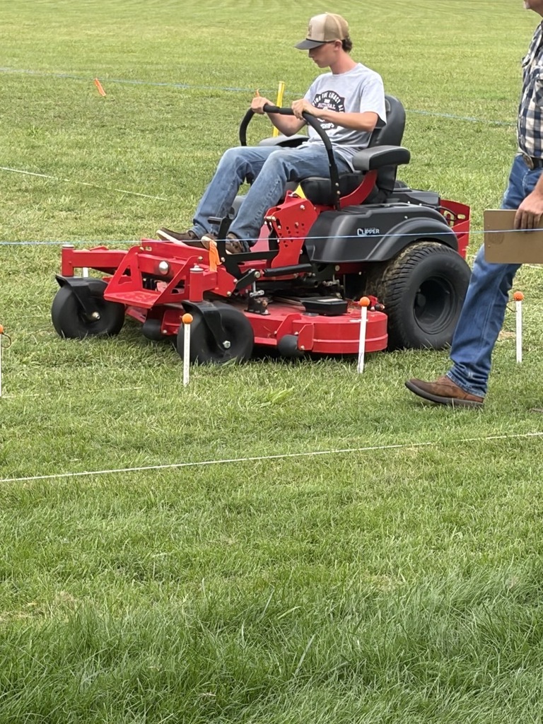 Jeremiah Clark competing in zero turn safety contest. 