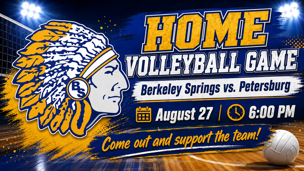 Home volleyball against Petersburg on August 27 at 6PM. 