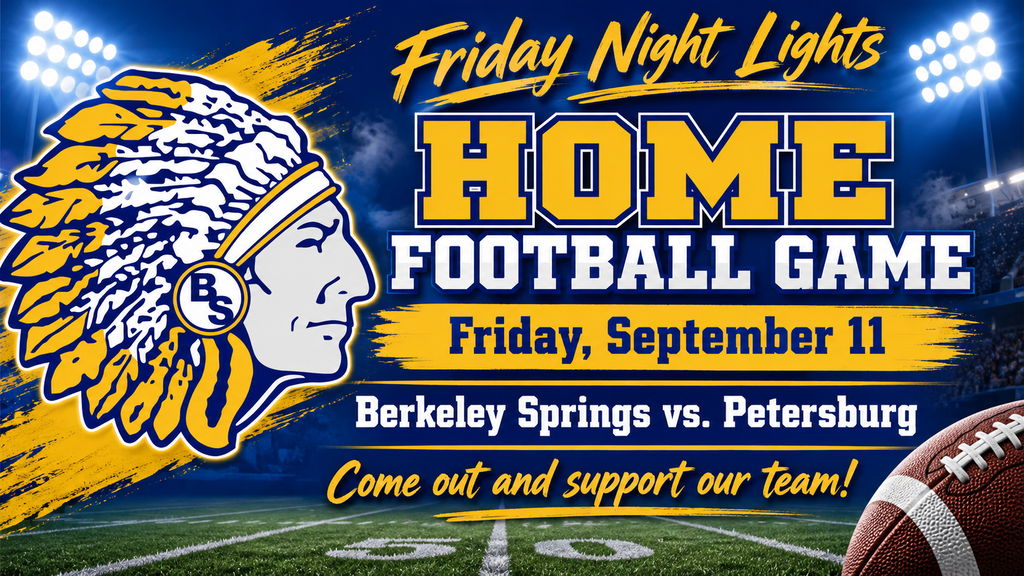 Home football game vs Petersburg on September 11. 