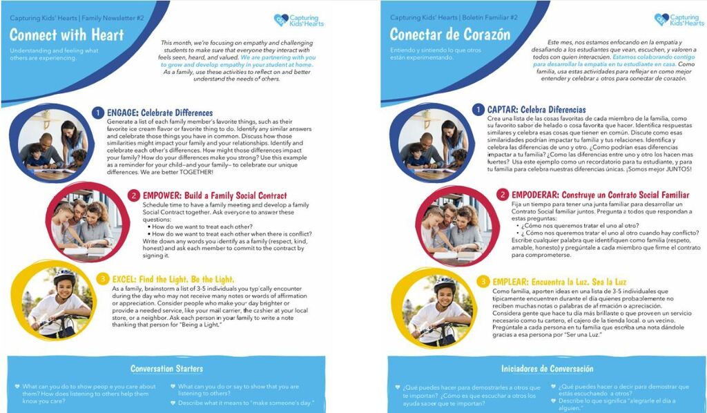 Capturing Kids’ Hearts family newsletter featuring empathy-building activities.