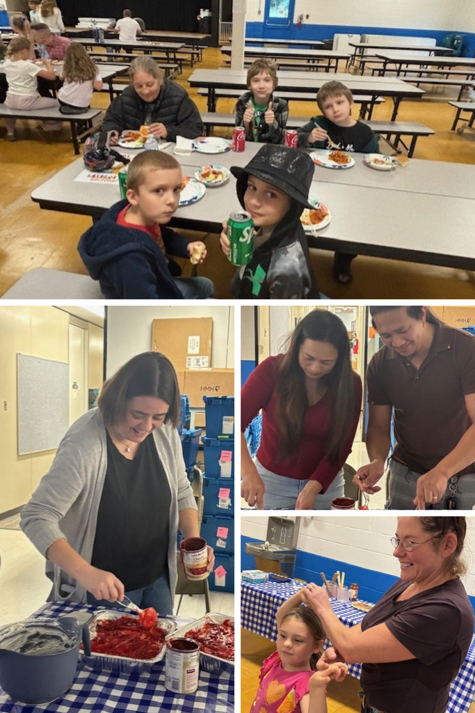 High school and middle school volunteers along with Widmyer students are pictured, along with their parents. The kids are all cooking lasagna in skillets, and the parents are doing a mental health lesson.
