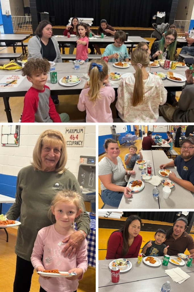 High school and middle school volunteers along with Widmyer students are pictured, along with their parents. The kids are all cooking lasagna in skillets, and the parents are doing a mental health lesson.