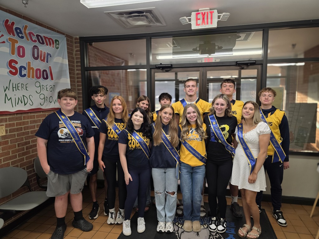 These are pictures of high school students opening car doors and greeting students.